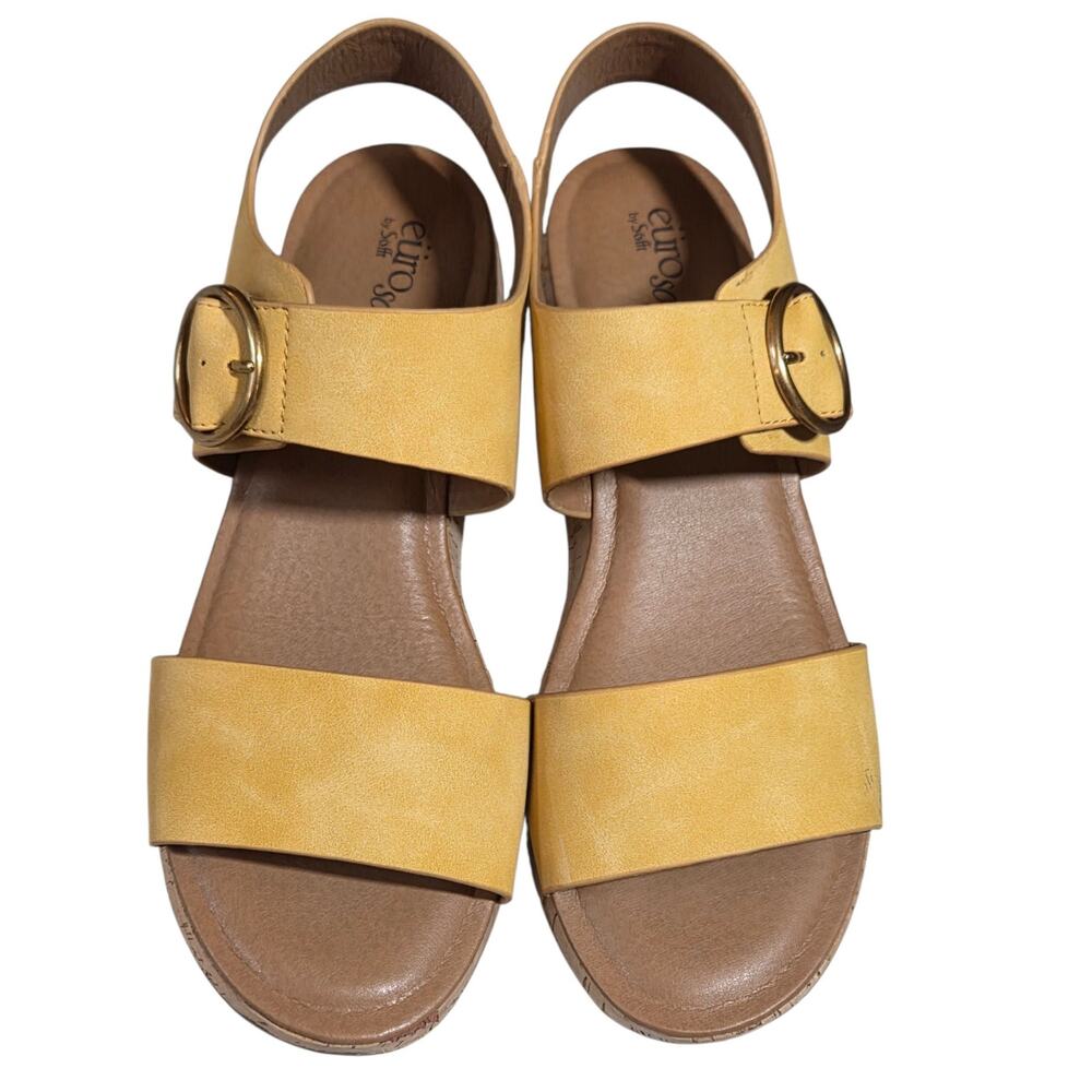 Eurosoft by Sofft Finnly Wedge Sandals Mustard Yellow size 9